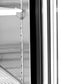 Atosa MCF8721ES 54" Two Section 2 Hinged Glass Door Black Steel Exterior Freezer Merchandiser