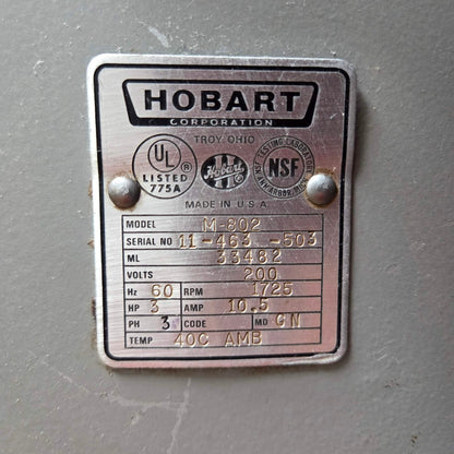 [USED] Hobart M-802 80 Qt Planetary Dough Mixer - 208V/1Ph