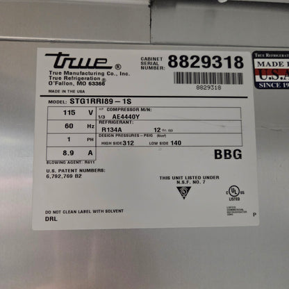 [USED] True STG1RRI89-1S-HC 35" One Section Roll In Refrigerator