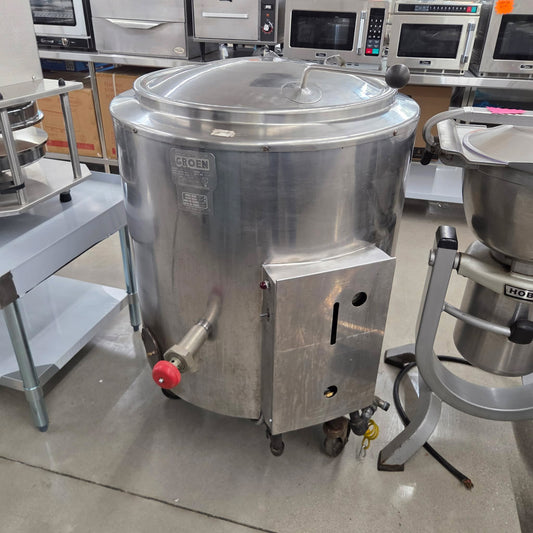 [USED] Groen AH-30 30 Gallon Natural Gas Stationary 2/3 Jacket Steam Kettle