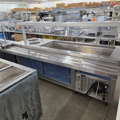 [USED] Custom 93" Serving Counter w/ Refrigerated Well & (2) Heated Wells