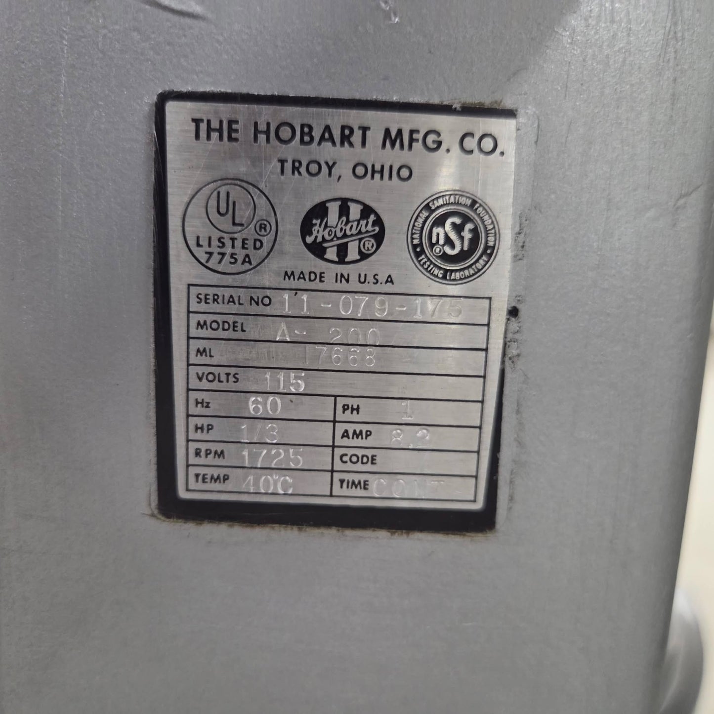 [USED] Hobart A200 20Qt Countertop Planetary Dough Mixer - 115V