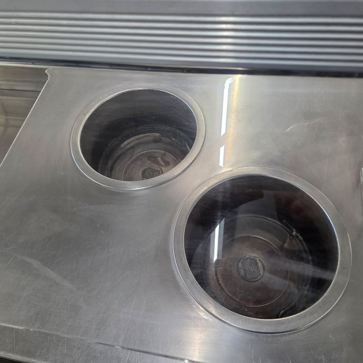 [USED] Custom 93" Serving Counter w/ Refrigerated Well & (2) Heated Wells