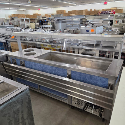 [USED] Custom 93" Serving Counter w/ Refrigerated Well & (2) Heated Wells