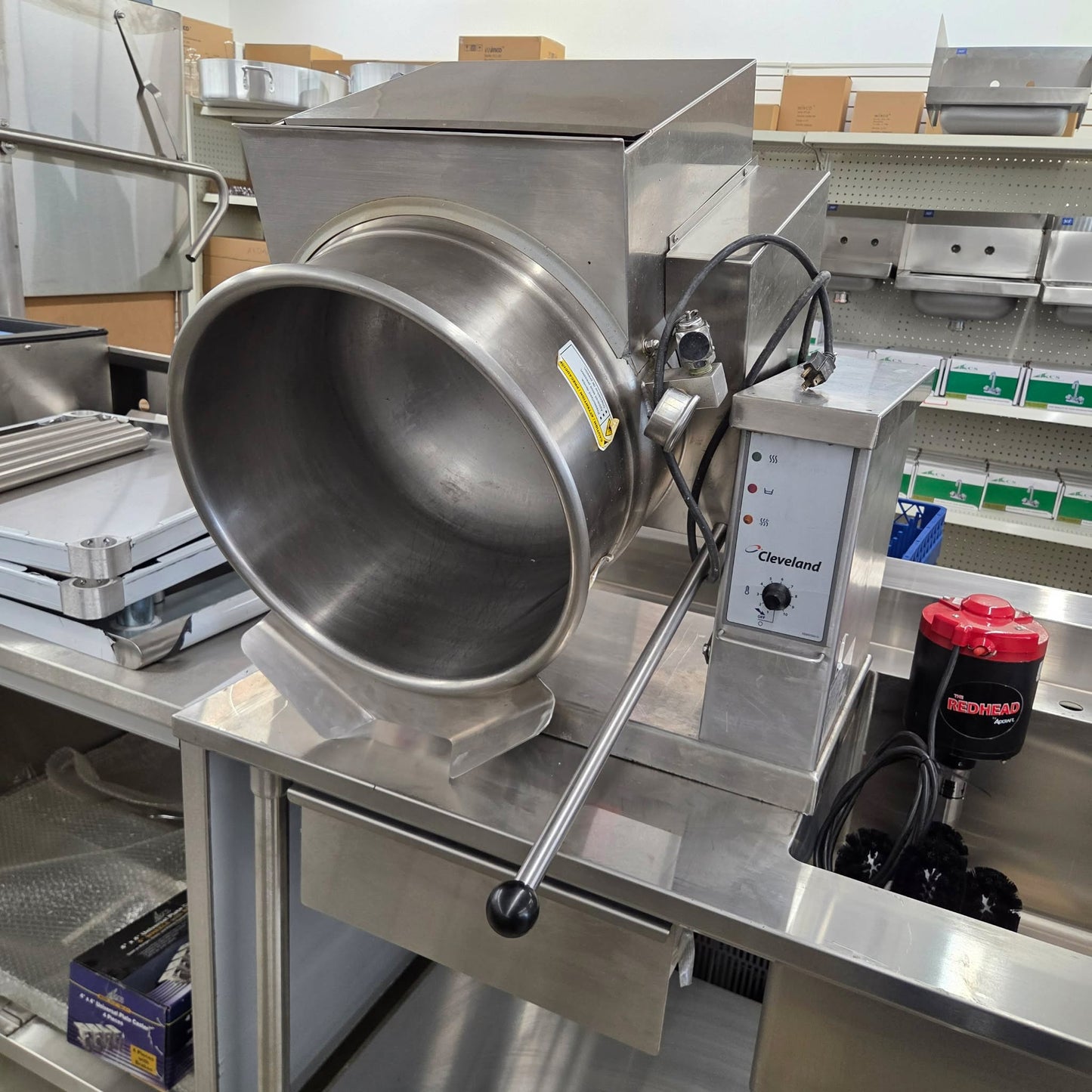 [USED] Cleveland KGT-12-T Natural Gas 12 Gallon Tilting 2/3 Steam Jacketed Tabletop Kettle