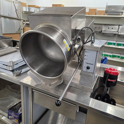 [USED] Cleveland KGT-12-T Natural Gas 12 Gallon Tilting 2/3 Steam Jacketed Tabletop Kettle