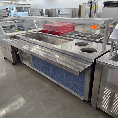 [USED] Custom 93" Serving Counter w/ Refrigerated Well & (2) Heated Wells