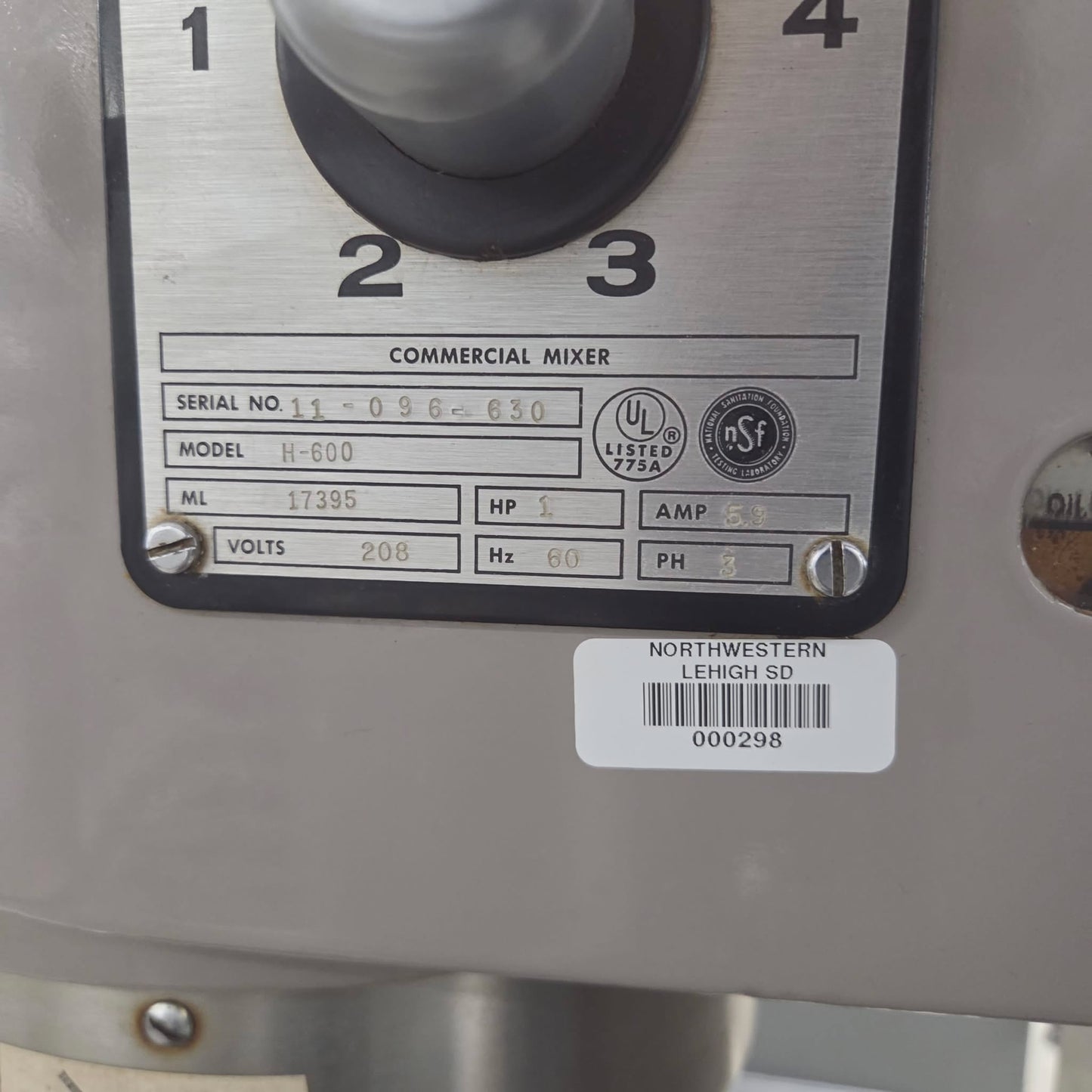 [USED] Hobart H-600 60Qt Planetary Dough Mixer - 208V/3Ph