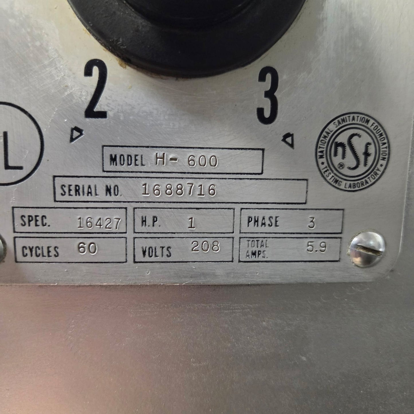 [USED] Hobart H-600 60 Qt Planetary Dough Mixer - 208V/3Ph