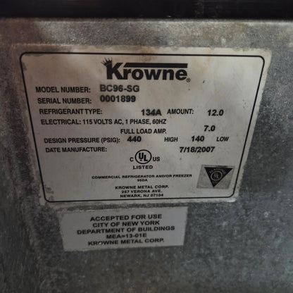 [USED] Krowne BC96-SG 96" Stainless Steel Horizontal Bottle Cooler