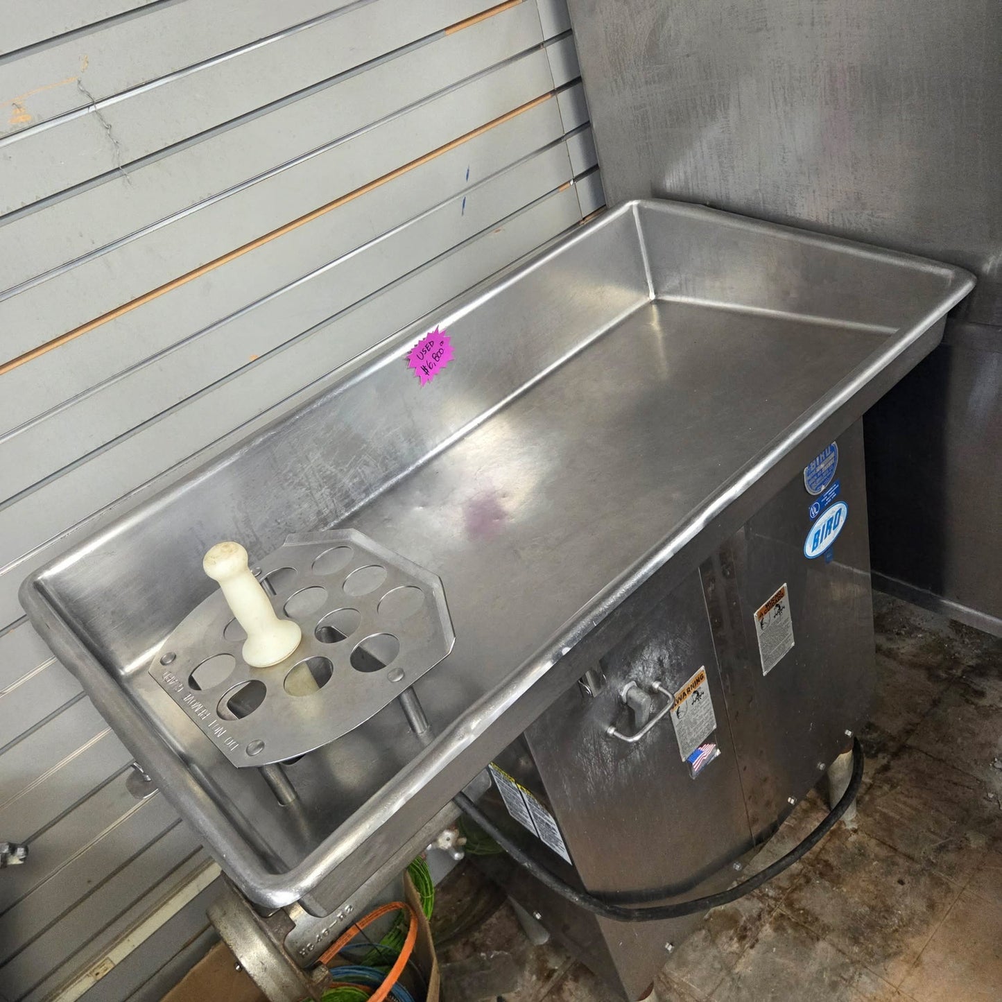 [USED] Biro 346-3  #32 Hub Electric 3HP Meat Grinder - 208V/3Ph