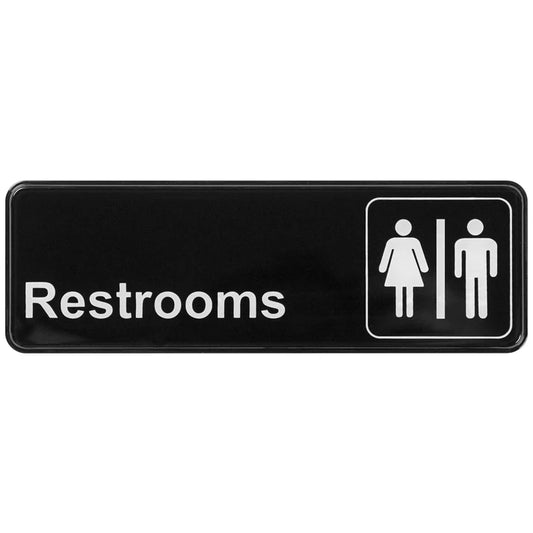 Winco SGN-313 - Information Signs, 9"W x 3"H - SGN-313 - Restrooms