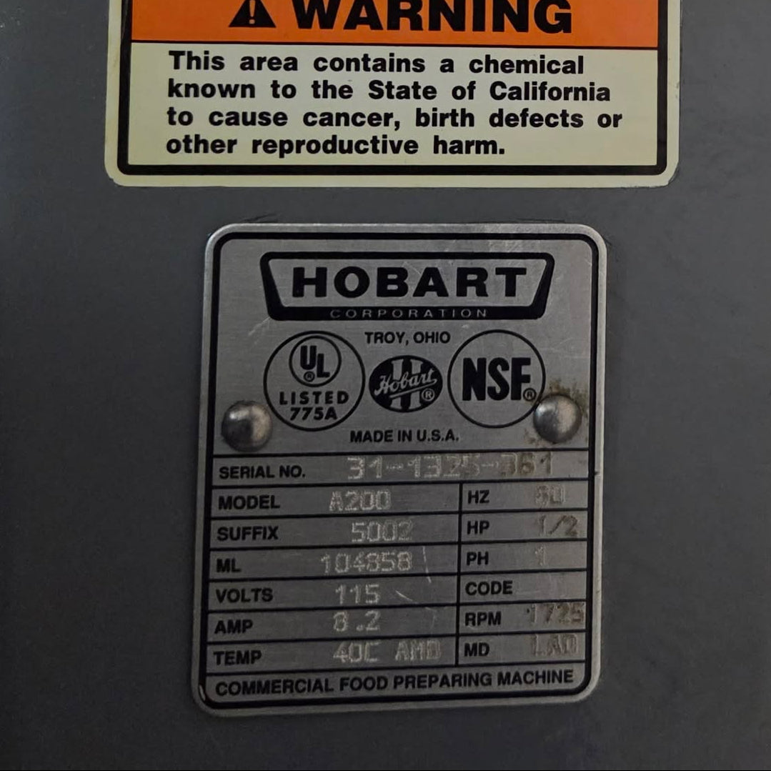 [USED] Hobart A200 20 Qt. Dough Mixer w/ Timer - 115V