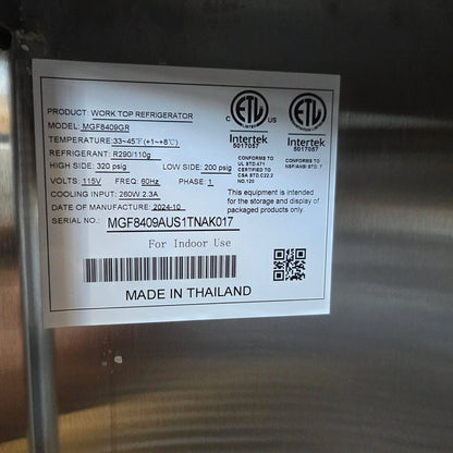 ATOSA MGF8409GR 48′′ Worktop Undercounter Refrigerator [OPEN-BOX]