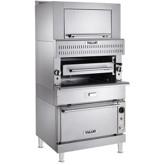 Vulcan VIR1CF Gas Upright Infrared Broiler w/ Convection Oven Base & Finishing Oven