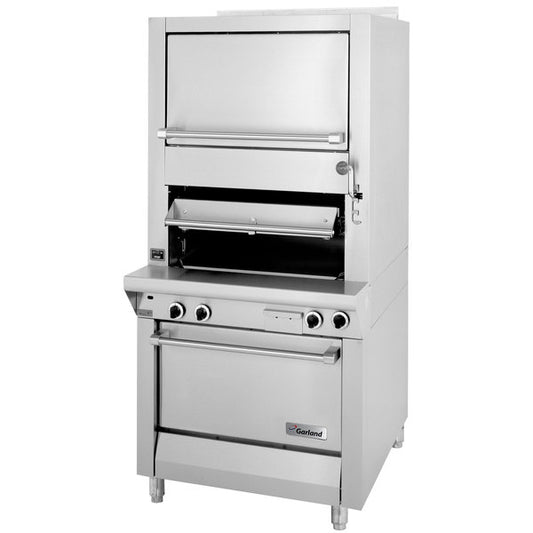 Garland M100XRM Master Series Gas Heavy-Duty Upright Infrared Broiler w/ Standard & Finishing Ovens