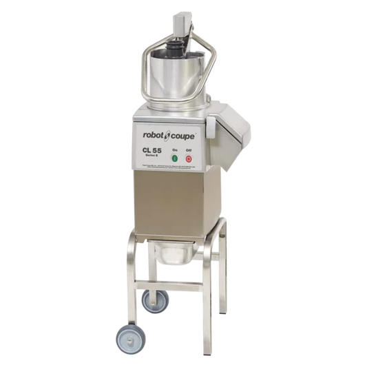 Robot Coupe CL55 Pusher Full Moon Continuous Feed Food Processor with 2 Discs