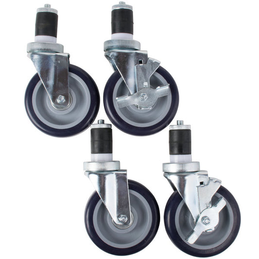Armor 5" Heavy Duty Armor Swivel Stem Casters for Work Tables and Equipment Stands - 4/Set