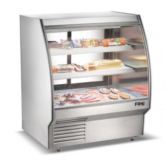 Frio FRDC-60R-HC 60" Refrigerated Rounded Glass Display Case w/ Rear Storage
