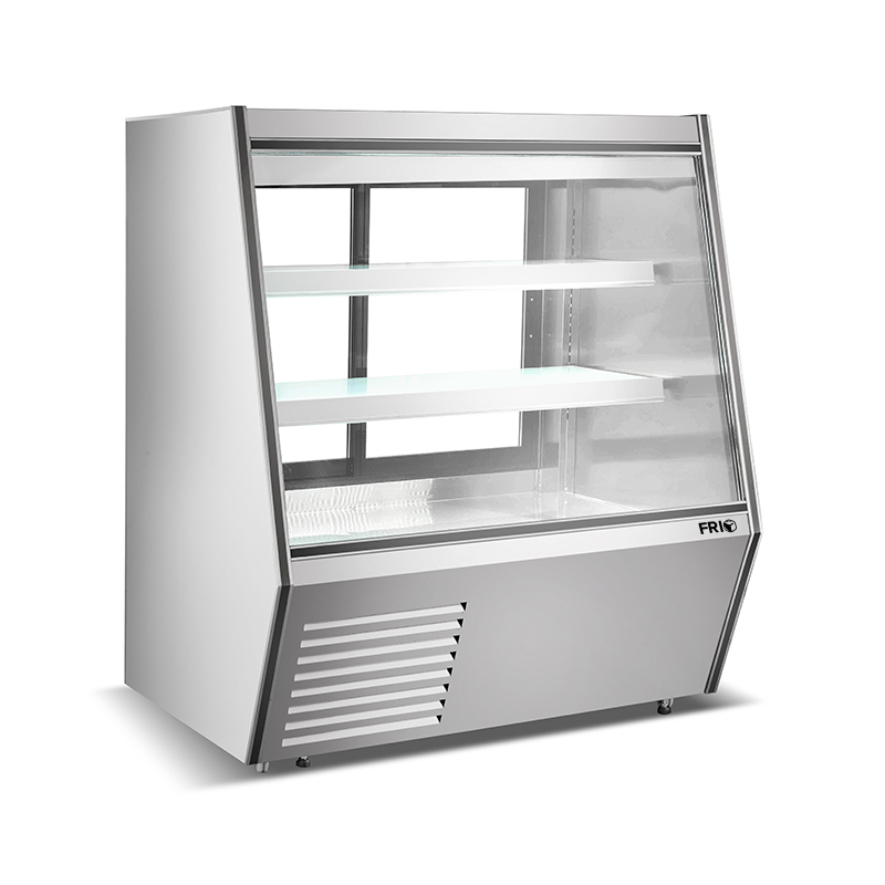 Frio FRDC-48-HC 48" Refrigerated Slanted Glass Display Case w/ Built-in Drain and Rear Storage