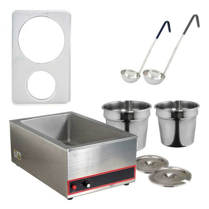 Custom CFWS500A4 7 Quart and 11 Quart Pot Soup Warmer Set with Ladles