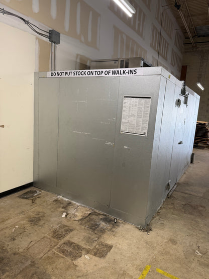 [USED] Imperial Brown Walk-In Combo Cooler/Freezer Box 15' x 7' - (40" x 7' Cooler/11' x 7' Freezer)