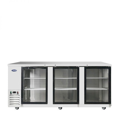 Atosa MBB90GGR 89" Three Glass Door Back Bar Cooler