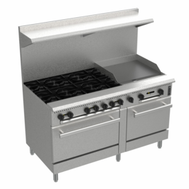 Venancio PRM601G-ST 60" 4 Burner Gas Range w/ 36" Manual Griddle & Standard Oven