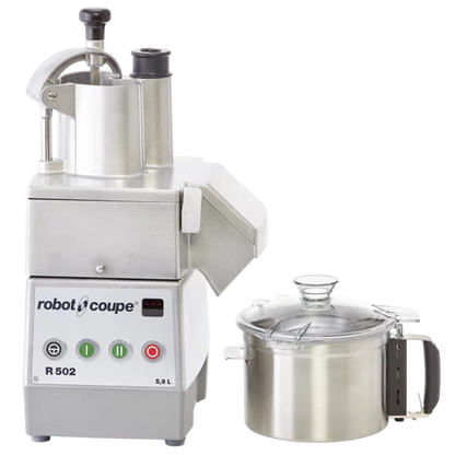 Robot Coupe R502 2-Speed Combination Food Processor with 6 Qt. Stainless Steel Bowl, Continuous Feed & 2 Discs