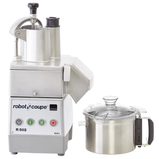 Robot Coupe R502 2-Speed Combination Food Processor with 6 Qt. Stainless Steel Bowl, Continuous Feed & 2 Discs