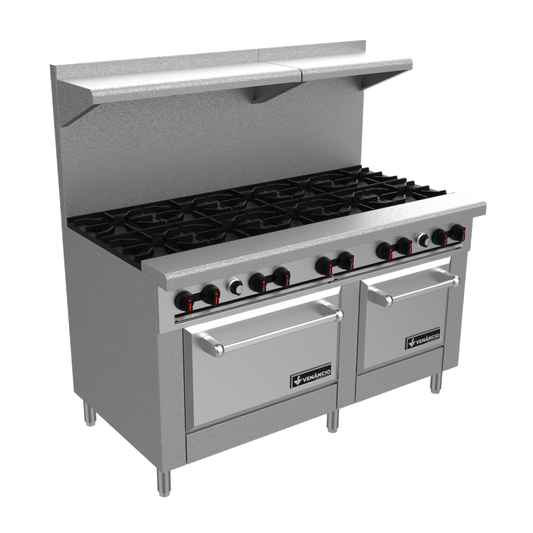 Venancio R60ST-60B Restaurant Series Elite 60" 10 Burner Gas Range w/ 2 Standard Ovens