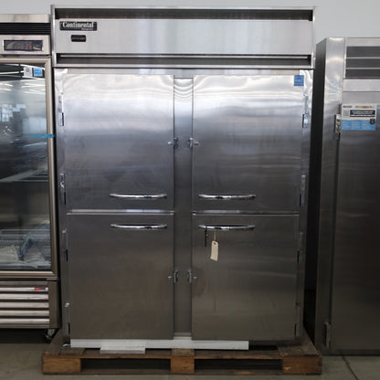 Continental 2RENSSHD 57" 2-Section Reach-In Refrigerator w/ 4 Solid Half Doors [OPEN-BOX]