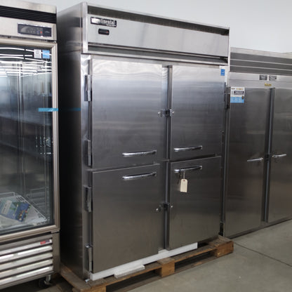 Continental 2RENSSHD 57" 2-Section Reach-In Refrigerator w/ 4 Solid Half Doors [OPEN-BOX]
