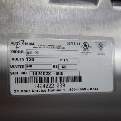 [USED] Alto-Shaam 500 2D 2 Drawer Warmer - 120V