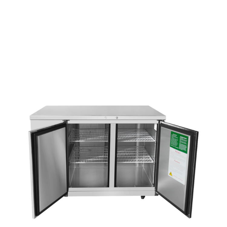 Atosa SBB48GRAUS1 48" Stainless Steel Exterior Two Solid Door Shallow Depth Back Bar Cooler