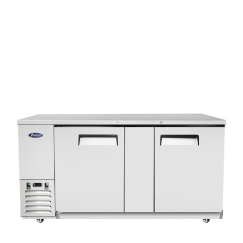 Atosa SBB69GRAUS1 68" Stainless Steel Exterior Two Solid Door Shallow Depth Back Bar Cooler