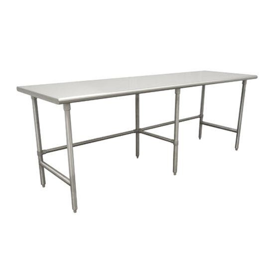 KCS WSCB-3096 30" x 96" Stainless Steel Work Table With Cross Bar