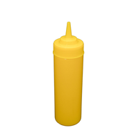 CAC China SQBT-W-16Y (Pack of 6) Yellow Wide Mouth Squeeze Bottle - 16oz