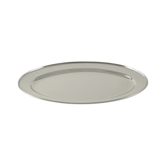 CAC China SSPL-12-OV Oval Stainless Steel Platter