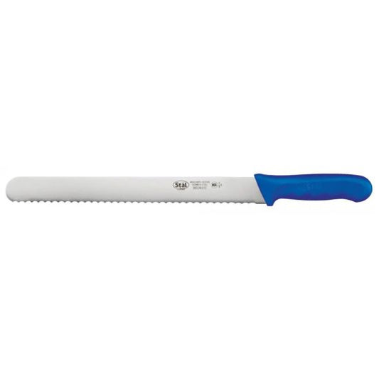 Winco KWP-121U Stal 12" Straight Bread Knife with Blue Handle