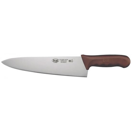 Winco KWP-100N Stal 10" Chef's Knife with Brown Handle