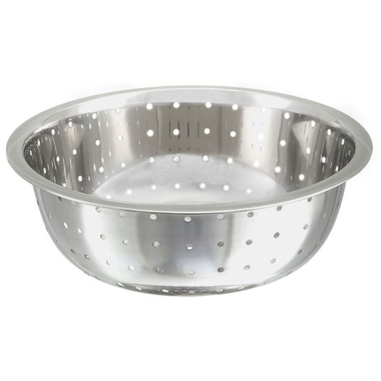 Winco CCOD-11L 5.25 Qt. Stainless Steel Chinese Colander with Large Holes