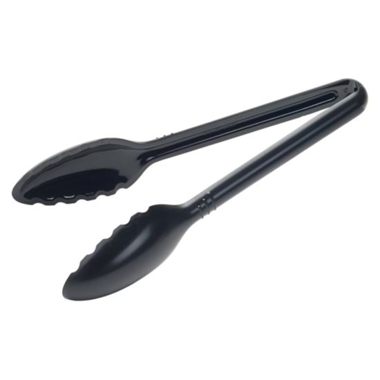 Winco CVST-9K 9" Black Polycarbonate Serving Tongs