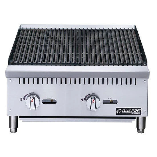 Dukers DCRB24 24" W Countertop Lava Rock Natural Gas Charbroiler