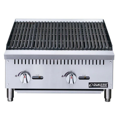 Dukers DCRB24 24" W Countertop Lava Rock Natural Gas Charbroiler