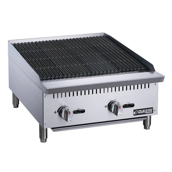 Dukers DCRB24 24" W Countertop Lava Rock Natural Gas Charbroiler