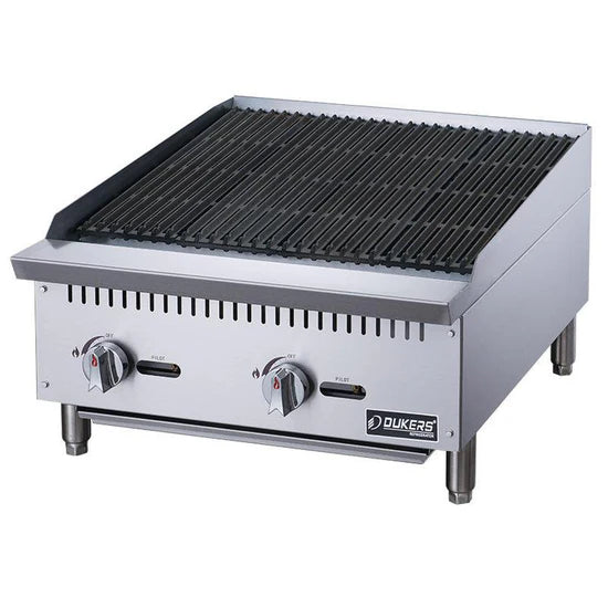 Dukers DCRB24 24" W Countertop Lava Rock Natural Gas Charbroiler