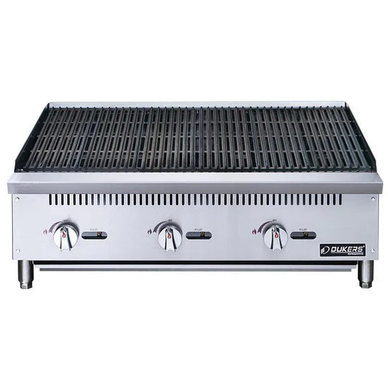Dukers DCRB36 36" W Countertop Lava Rock Natural Gas Charbroiler
