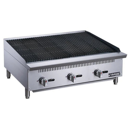 Dukers DCRB36 36" W Countertop Lava Rock Natural Gas Charbroiler