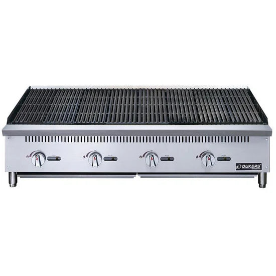 Dukers DCRB48 48" W Countertop Lava Rock Natural Gas Charbroiler